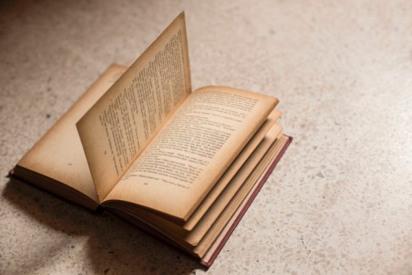 Open old book