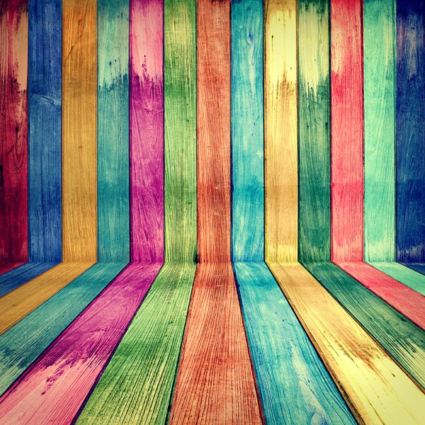 Creative Vintage Wooden Room concept colorful retro