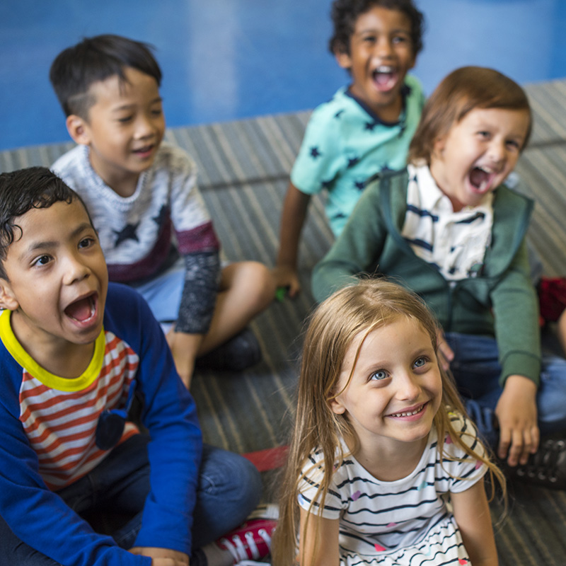 Happy kids at school