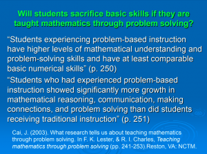 research stating students who problem solve have greater growth