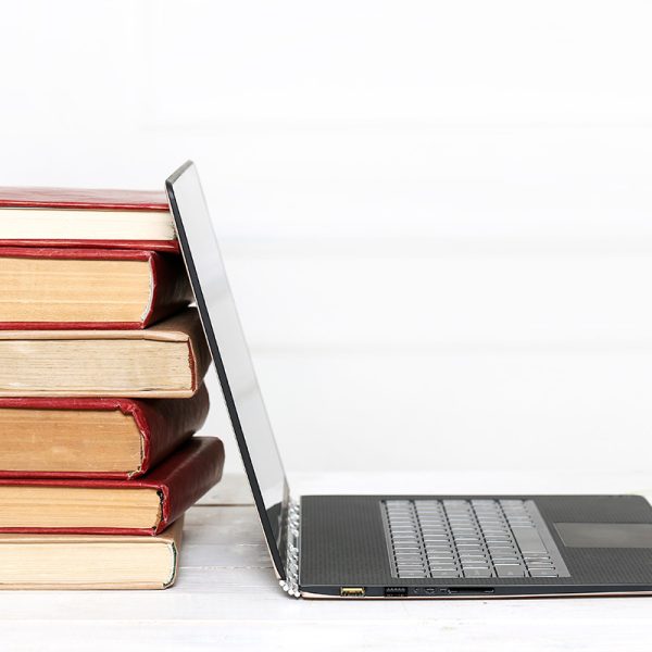 Books with laptop