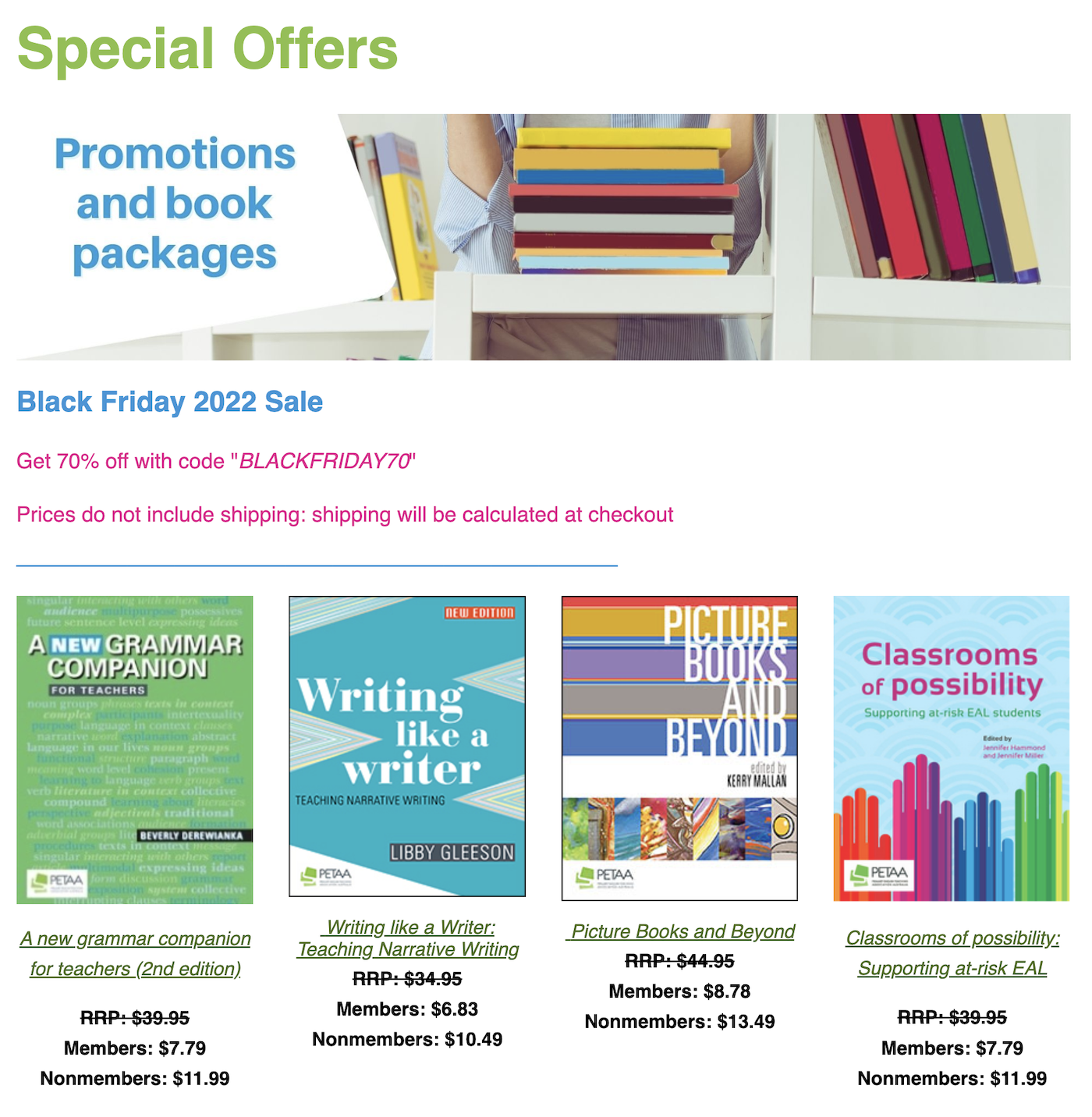 PETAA Black Friday specials