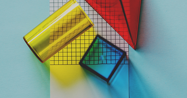 Geomoetrical cubes on a paper