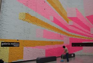 post-it-wall Wall covered with Post-It Notes