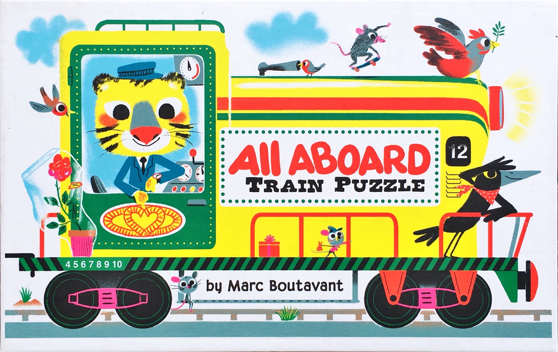 All aboard train puzzle box cover