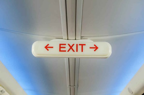 Aeroplane exit sign