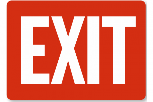 Red exit sign