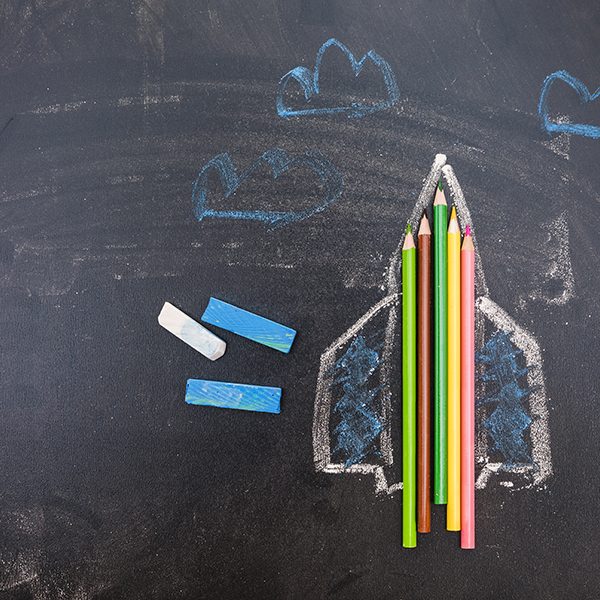 starting with assessment sso chalkboard rocket ship