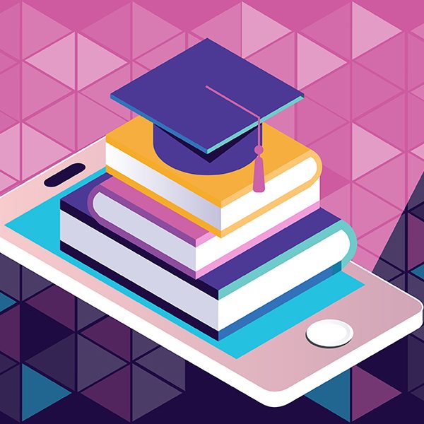 keep them engaged sso image of books and iphone