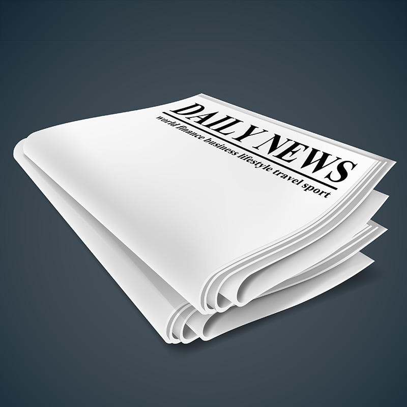 Cartoon newspaper on dark gradient background