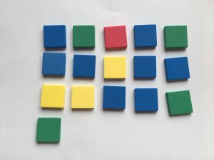 image-6-times-tables 16 tiles in 3 rows of 5 with one remainder