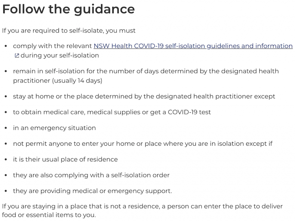 Follow the guidance - NSW Health