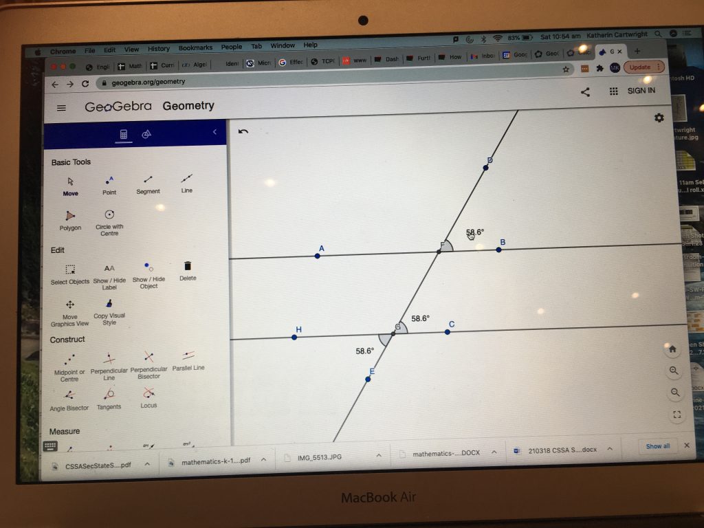 image-five-mansw-part2 geogebra drawing of parallel lines