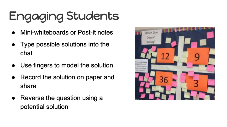 image-three-different-by-design students have placed post it notes on the number they think doesn't belong