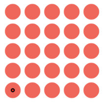 image-three-arrays five rows of five dots