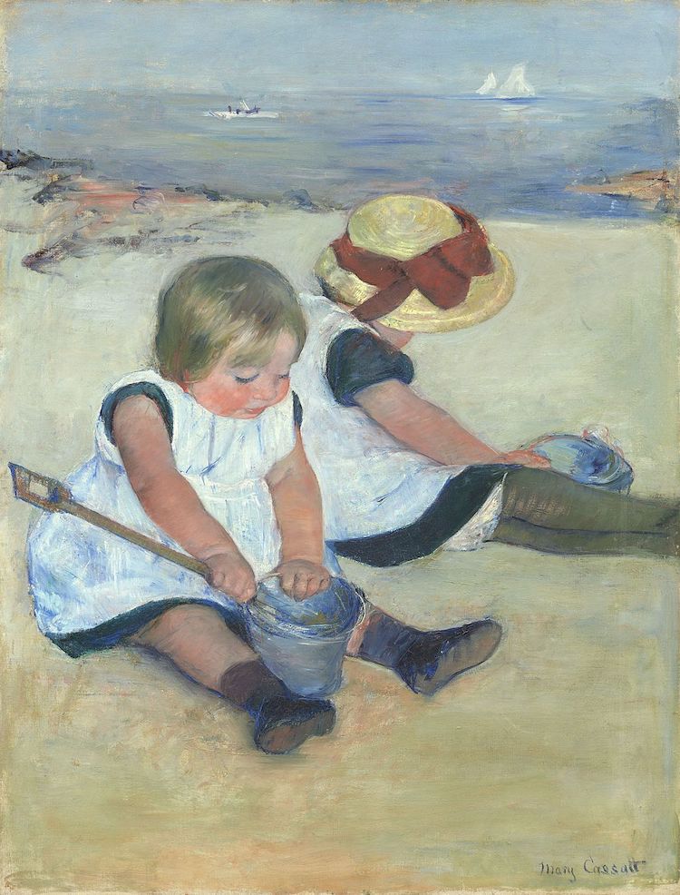 Children playing on the beach by Mary Cassatt, 1884