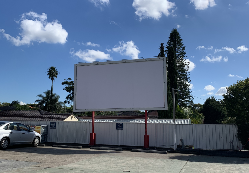 image-one-picture-worth picture of blank advertisement sign at petrol station