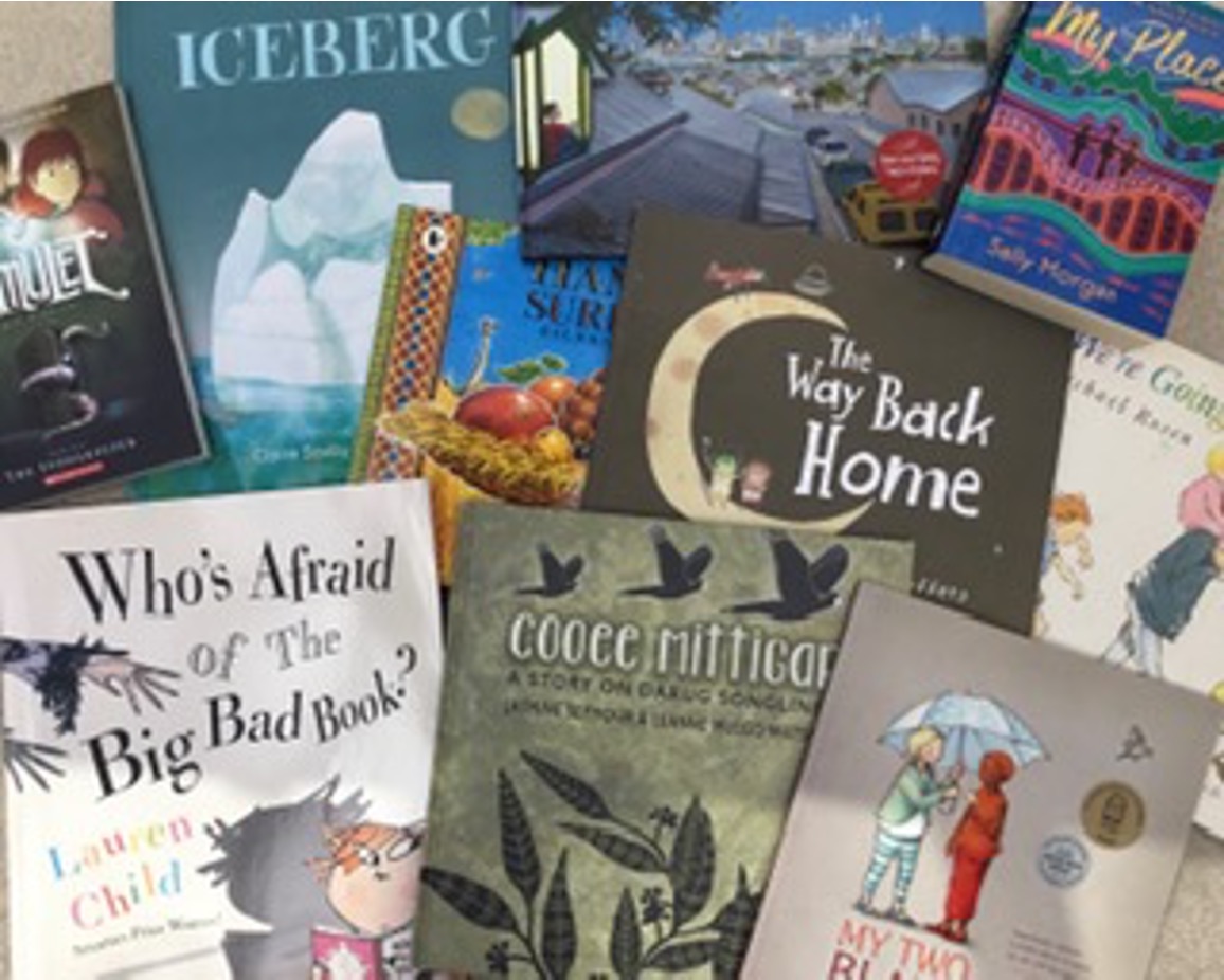 Picture books laid out