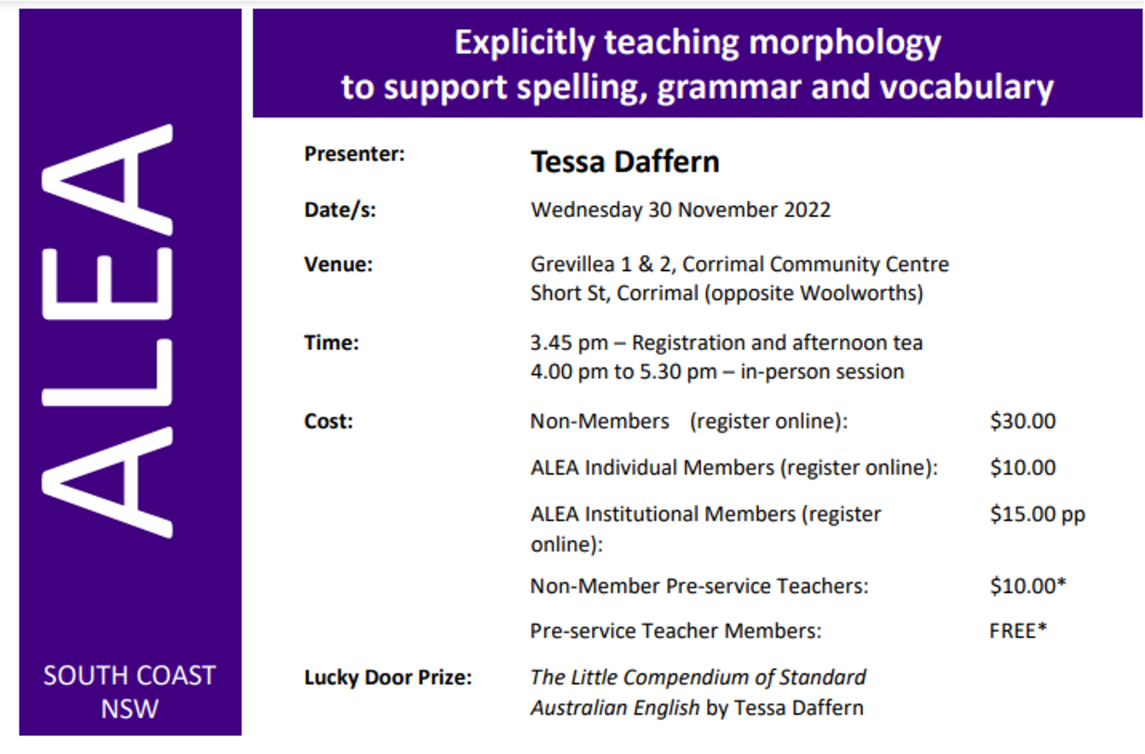 ALEA English workshop