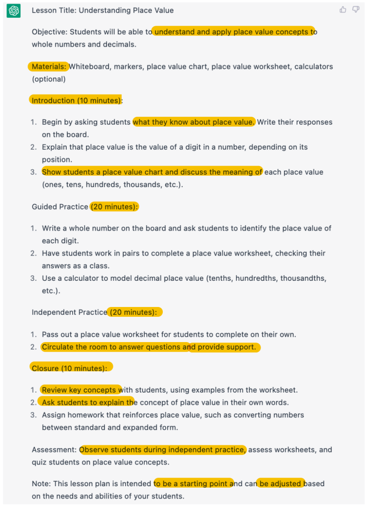 AI-image-1-good image of lesson plan with good points highlighted