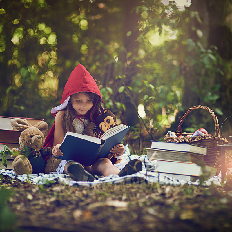 Books can transport us to the most magical places. Shot of a lit